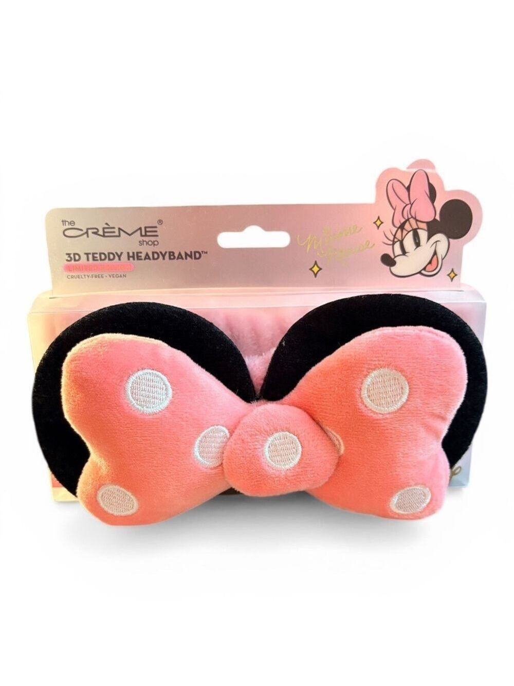 Minnie Mouse Pink Polka-Dot Teddy Headband by The Crème Shop